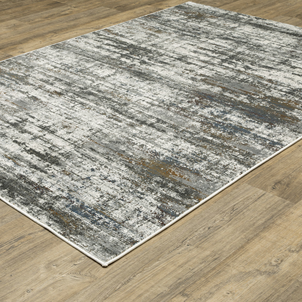 Galion Abstract Shading Charcoal/Grey Indoor Area Rug, 7'10"x10'10"