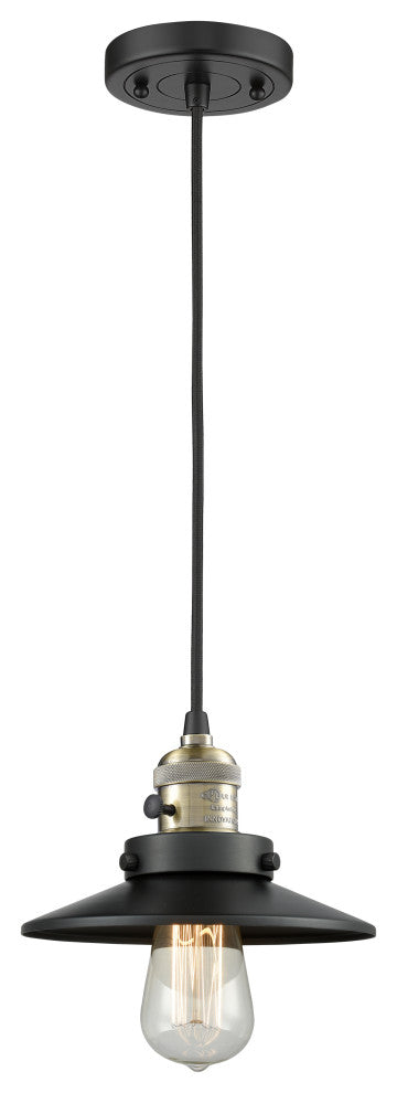 Innovations 201CSW-BAB-M6-LED 1 Light Pendant, Switch, Black Antique Brass