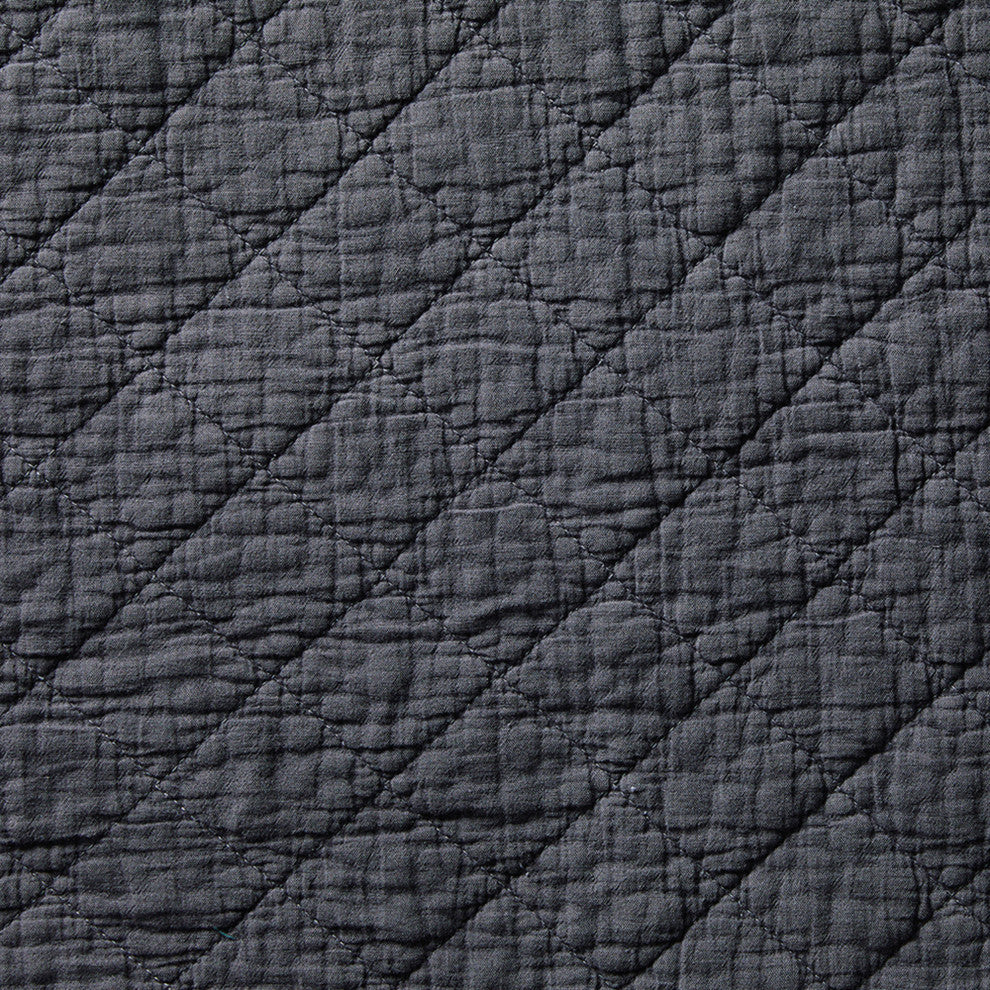 Stonewashed Cotton Gauze Pillow Sham, 1PC, Charcoal, King