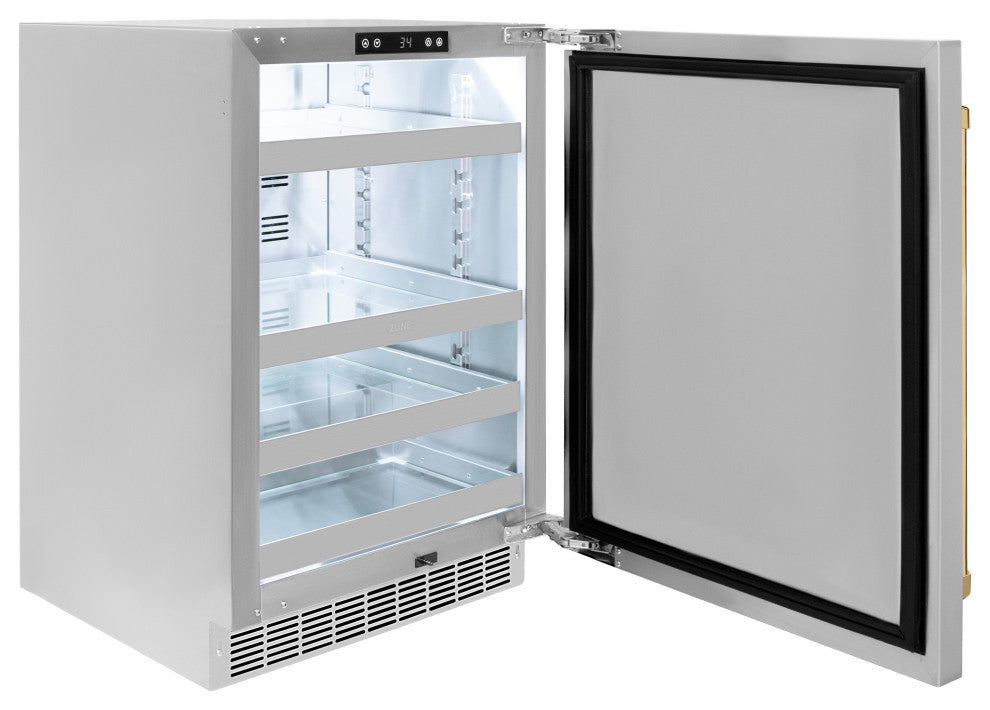 ZLINE 24" Touchstone Beverage Fridge With Solid Stainless, RBSOZ-ST-24-G