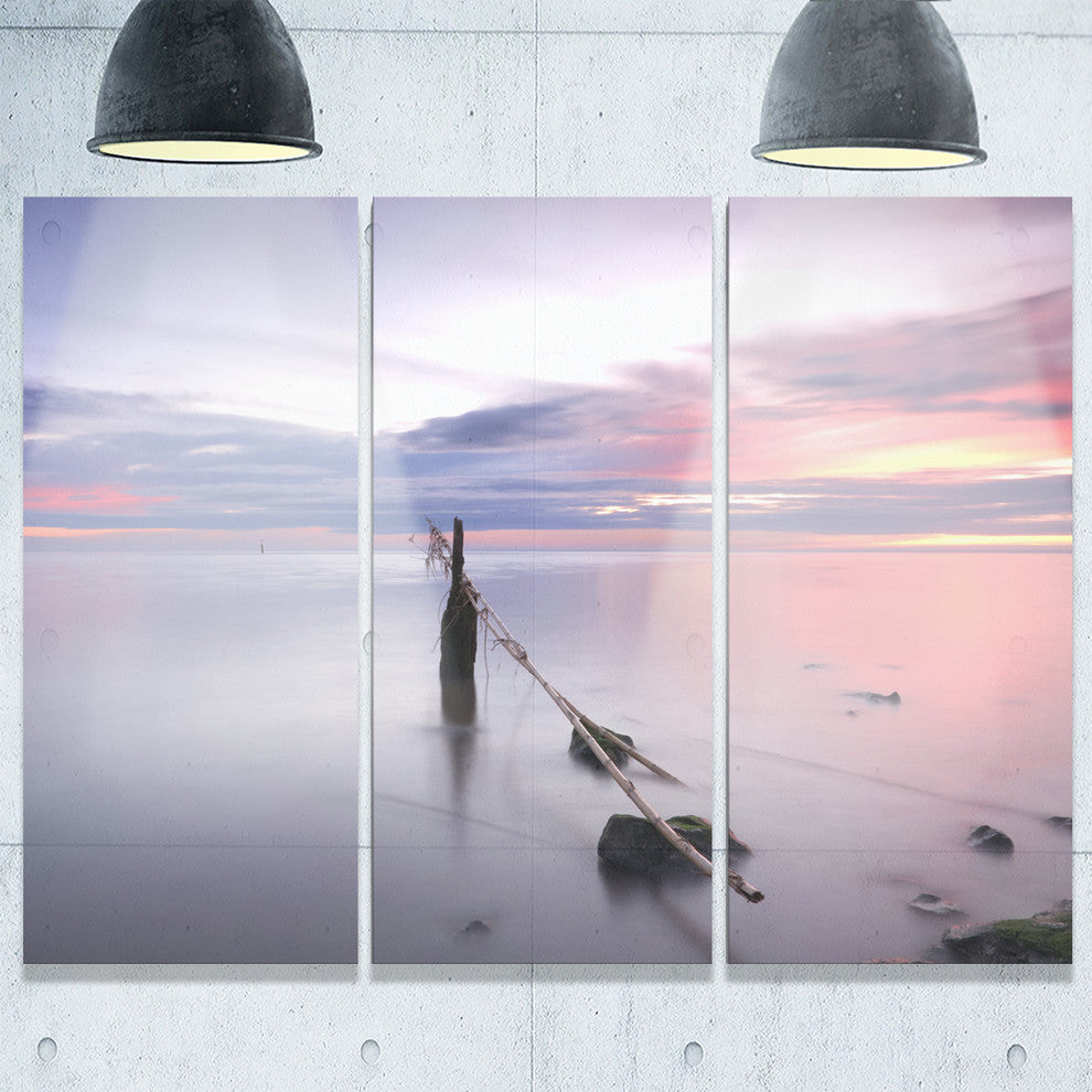 "Lazy River at River Tejo Sacavem" Metal Wall Art, 3 Panels, 36"x28"