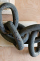 Coastal Clay Chain Link Sculpture Round Edges Rustic Distressed Finish Art