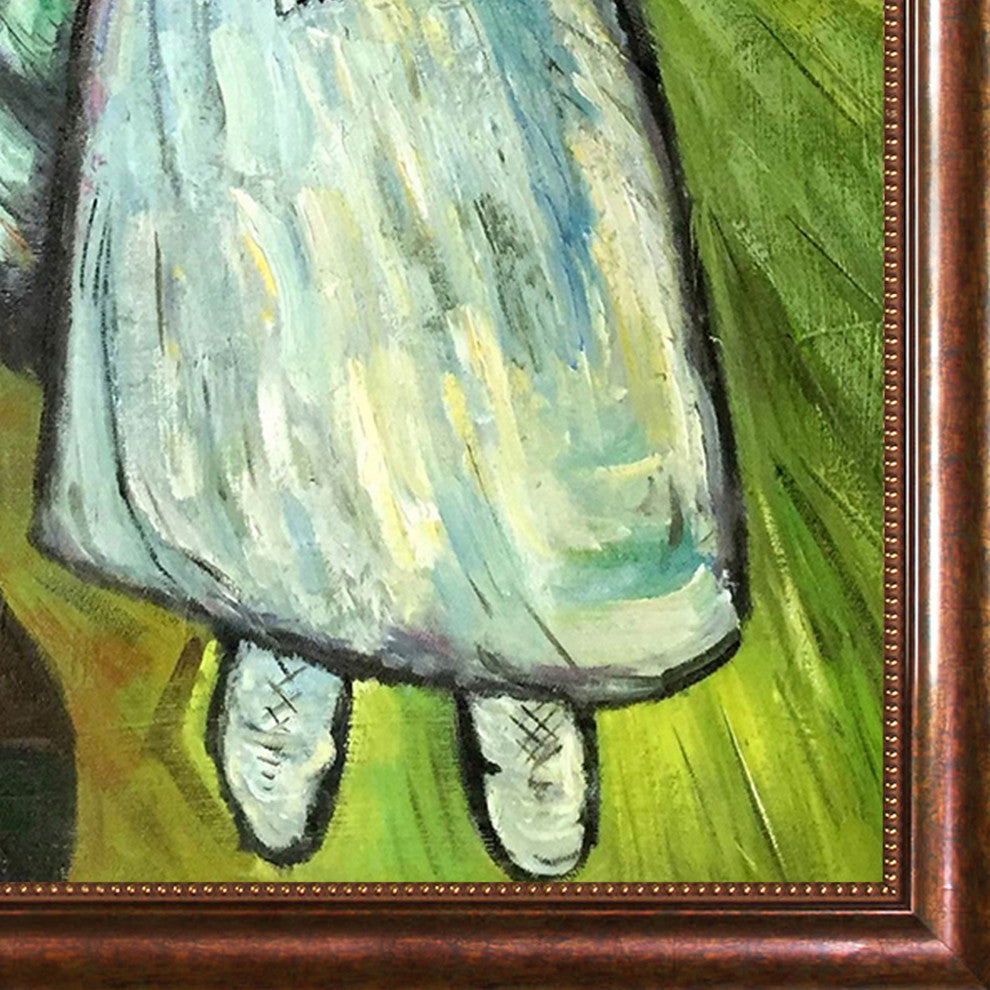 La Pastiche Child Holding a Dove with Verona Cafe Frame, 28" x 40"