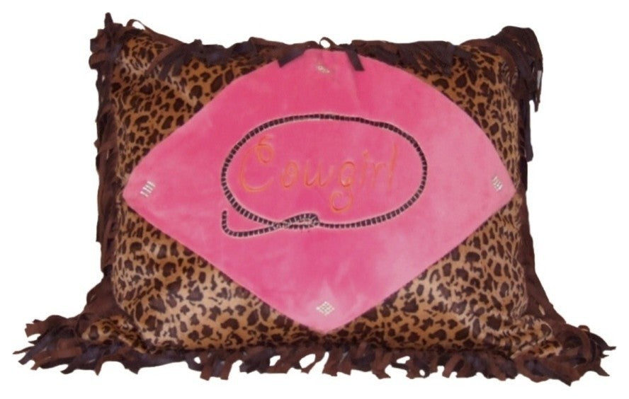Cowgirl Leopard Throw Pillow