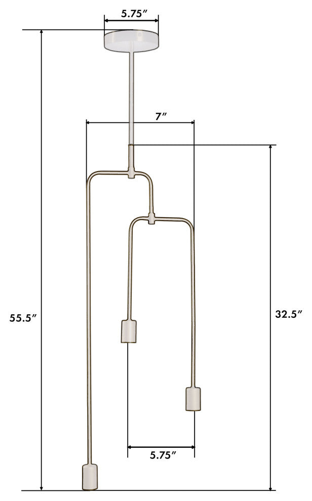Chandler 3 Light Brass Metal Pendant Light