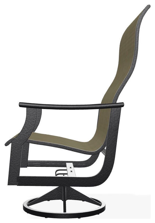 St. Catherine Sling Outdoor Supreme Swivel Rocker, Elevation Stone/Black