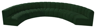 Arc Boucle Fabric Upholstered 8-Pc. Inward Curved Modular Sectional, Green