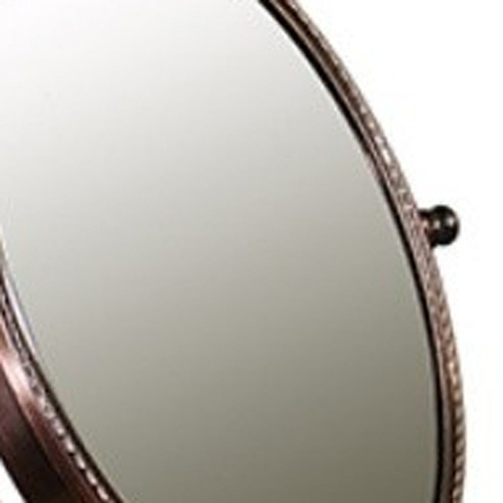 Vintage Style Copper 7X  Magnification Vanity Mirror