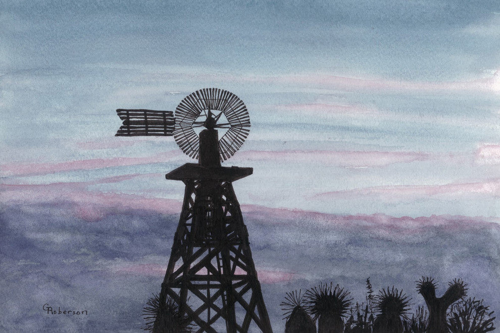 "Texas Sunset" Painting Print on Wrapped Canvas, 36"x24"