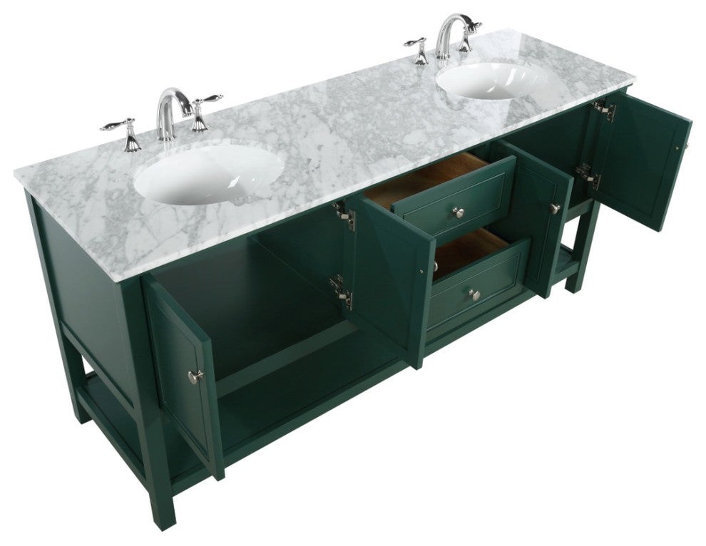 Home Living 72" Double Bathroom Vanity, Green