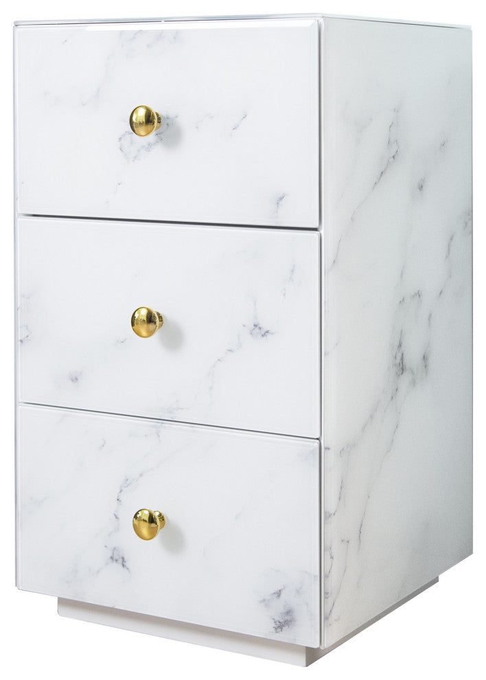 3-Drawer Wood Nightstand with Handle