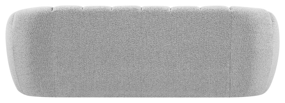 Elijah Boucle Fabric Upholstered Sofa, Grey