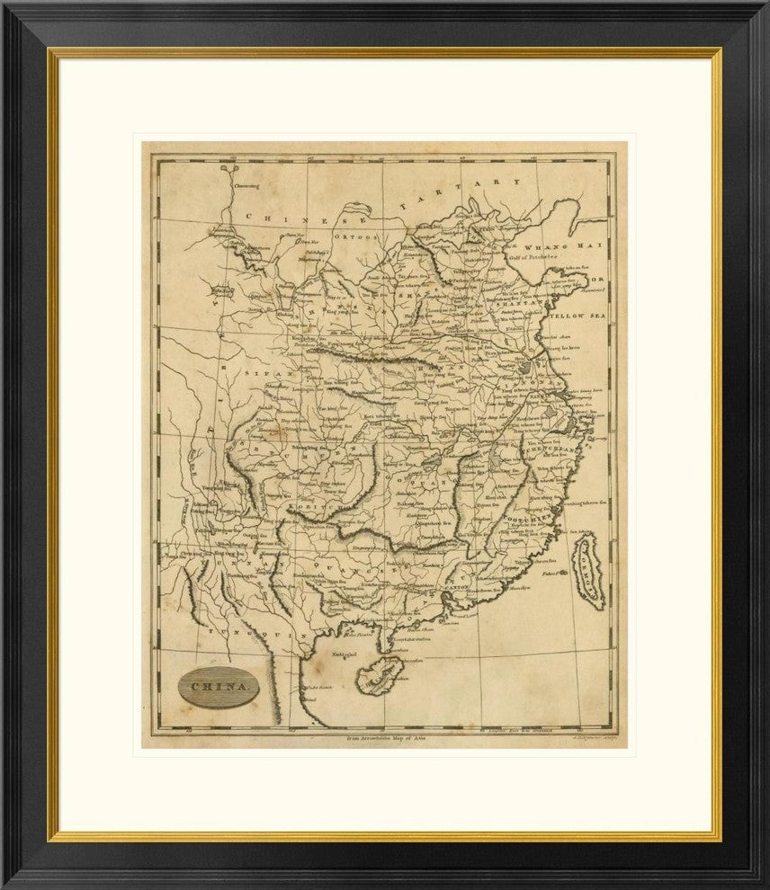 "China, 1812" Framed Digital Print by Aaron Arrowsmith, 28x32"