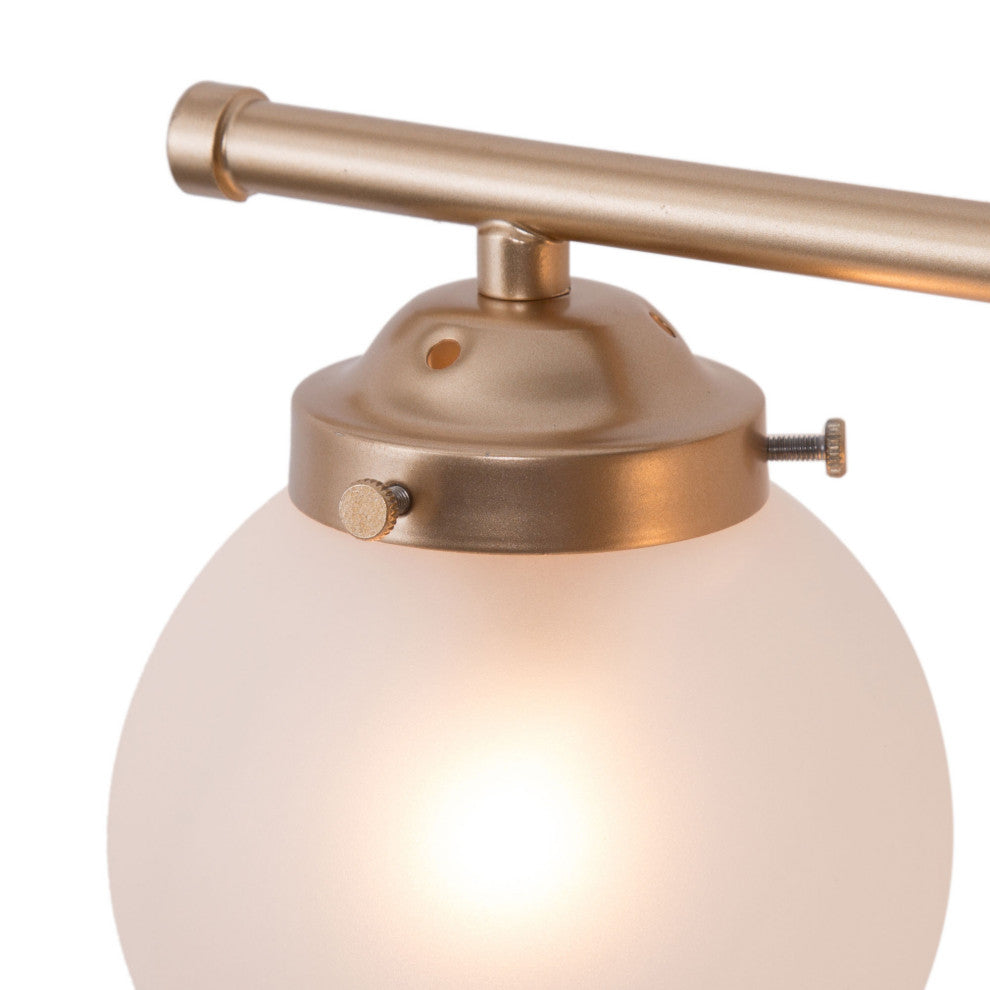 LALUZ 3-Light 20-in Gold with Frosted Glass Modern Bathroom Vanity Light