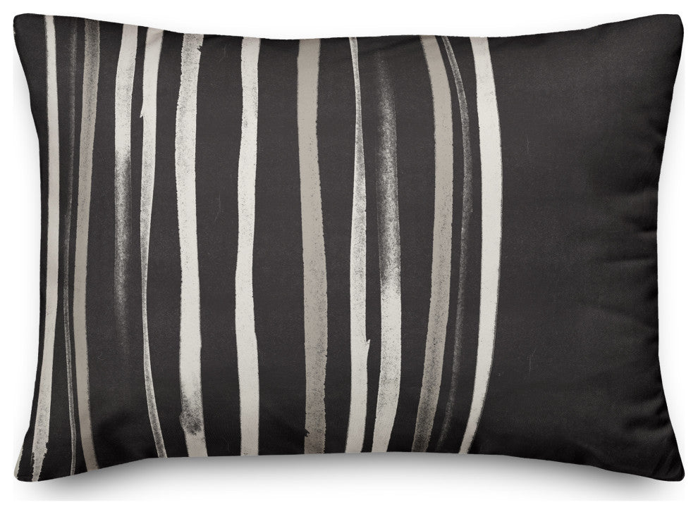 Black Thin Stripes 14x20 Indoor/Outdoor Pillow