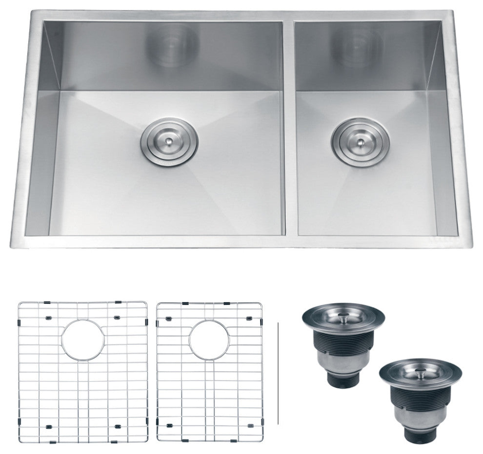Ruvati RVH7515 Undermount 16 Gauge 32" Kitchen Sink Double Bowl