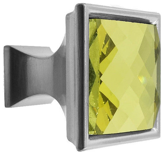 MultiFaceted Golden Topaz Brushed Nickel Madison Classic Knob