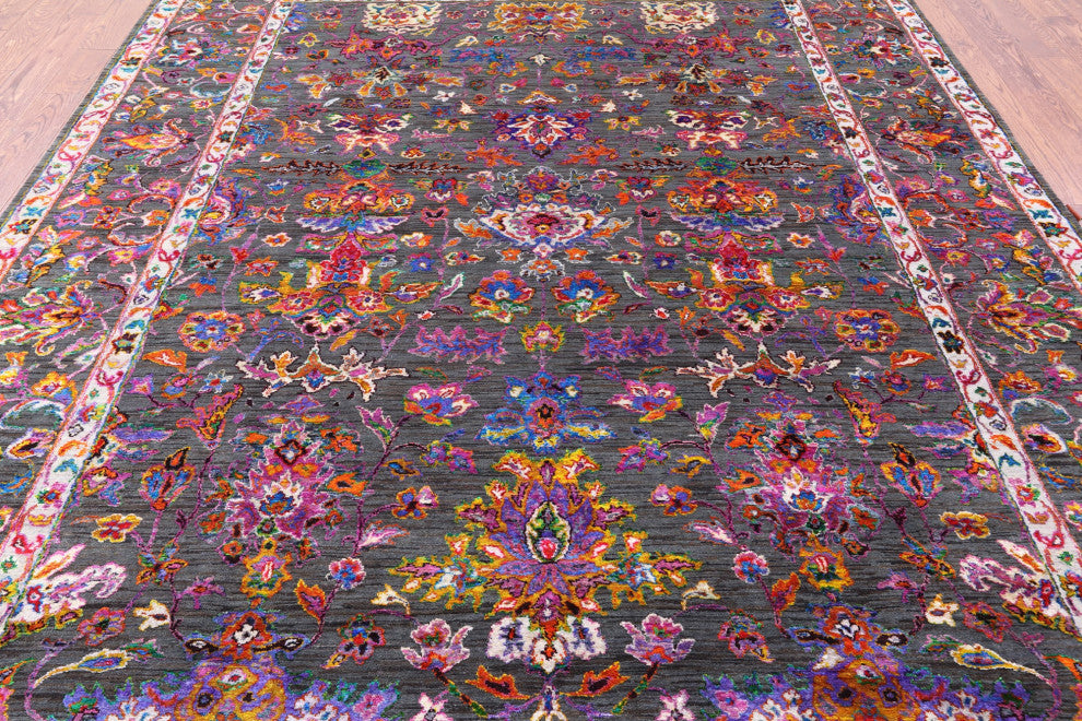 8' 10" X 11' 10" Wool & Silk Persian Hand-Knotted Rug - Q13733