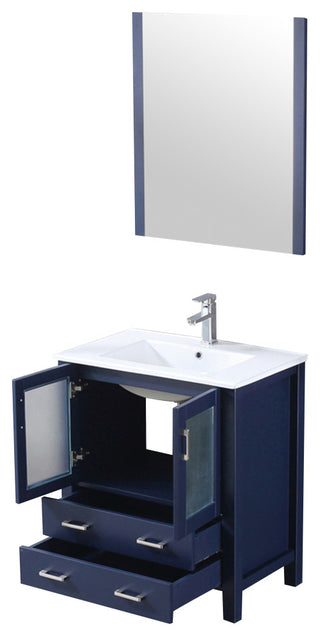 Volez Transitional Navy Blue 30" Single Vanity Set