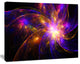 Purple Fractal Star Pattern, Oversized Abstract Canvas Art Print, 60x40