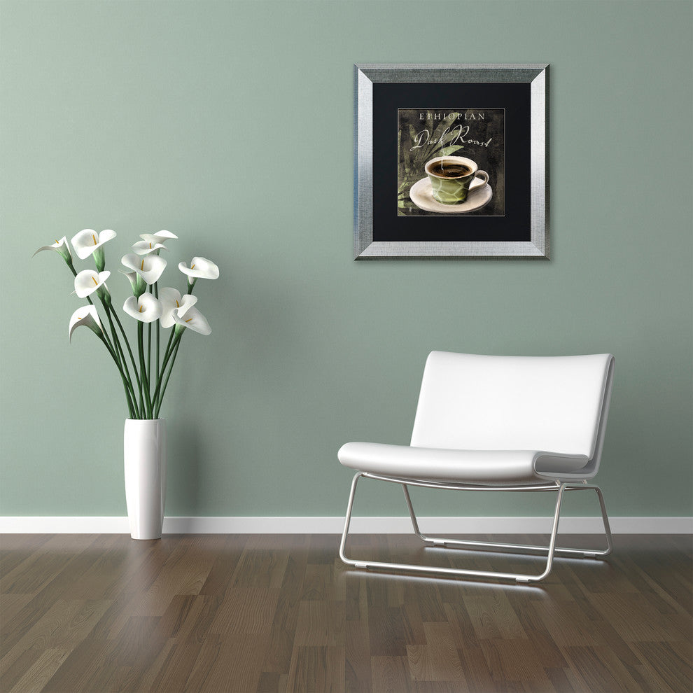 Color Bakery 'Afrikan Coffee III' Art, Silver Frame, Black Matte, 11"x11"