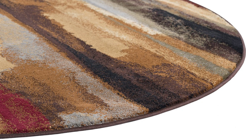 Dakota Contemporary Abstract Area Rug, Multi-Color, 7'10'' Round