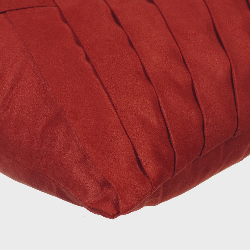 Orange Decorative Pillow Covers 18"x18" Suede Fabric, Rust No Limits No Lines