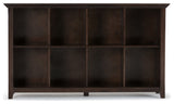 Acadian SOLID WOOD 8 Cube Storage Sofa Table, Brunette Brown