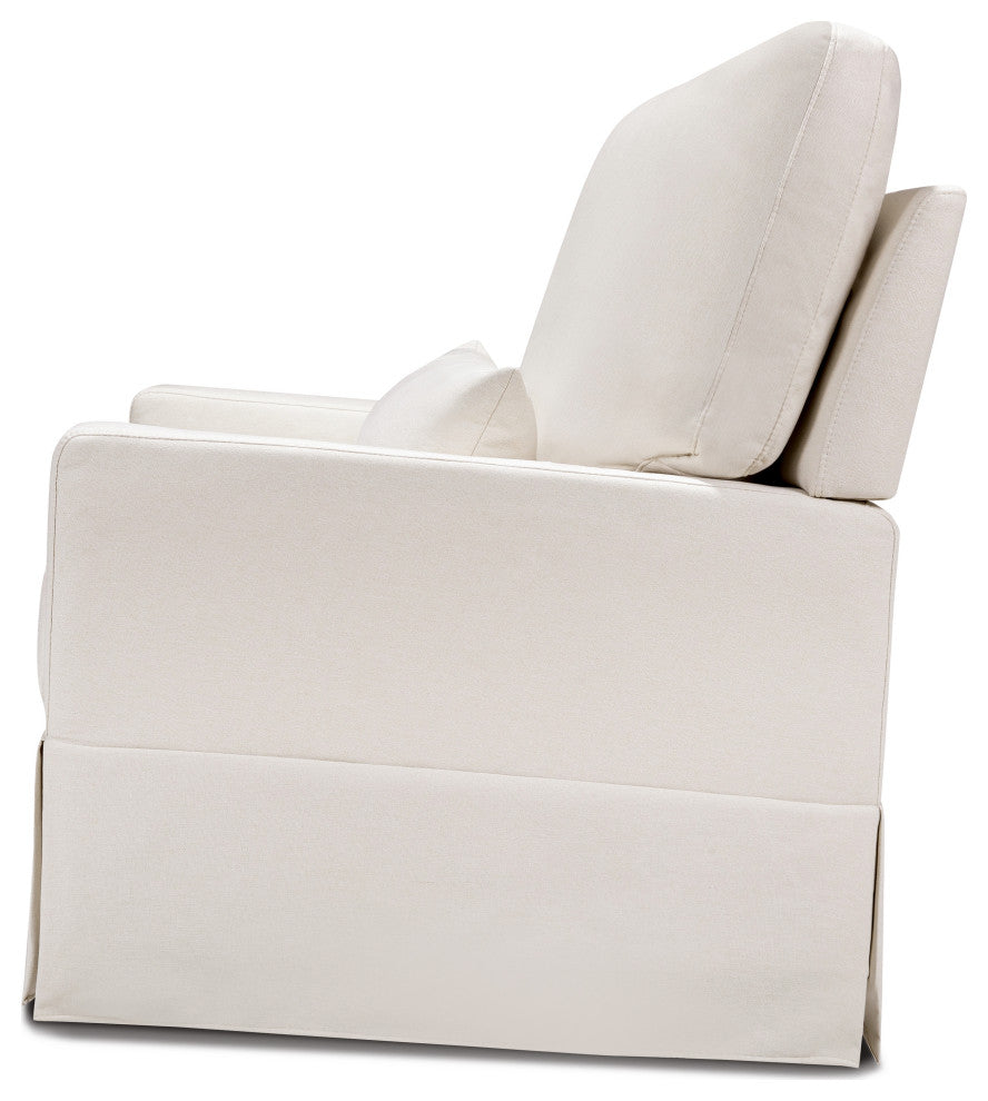 Crawford Pillowback Chair and a Half Comfort Swivel Glider, Performance Cream Eco-Weave