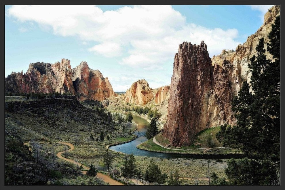 "Smith Rock" Floater Framed Painting Print on Canvas, 18"x12"
