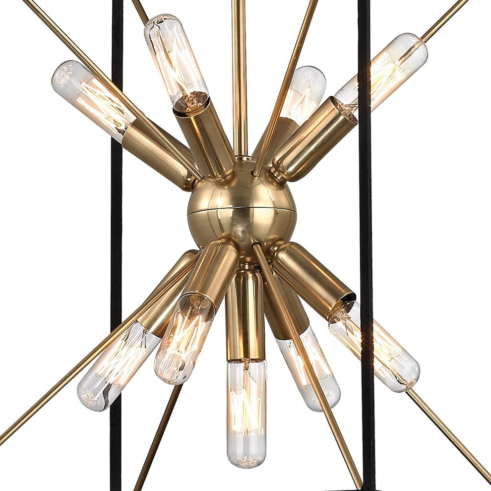 Glendale, 9-Light Pendant, Aged Brass, 12"