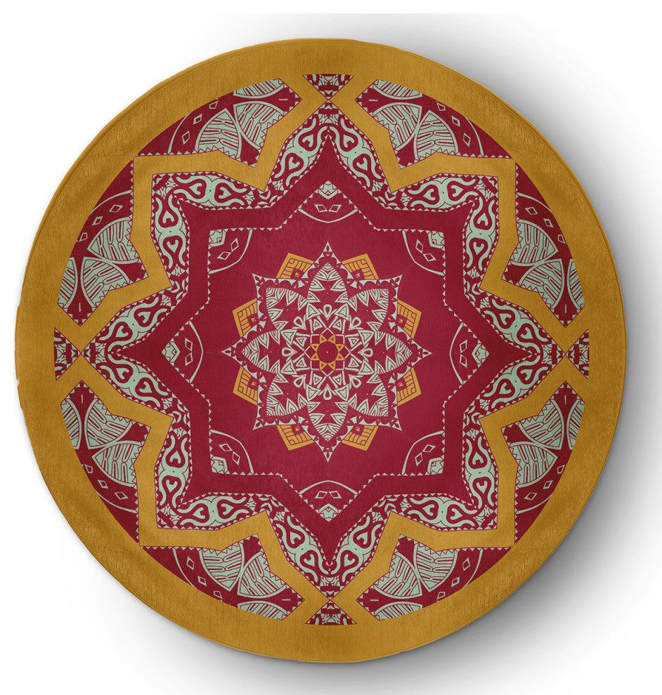 Shawl Rug, Sunny Mustard, 5' Round