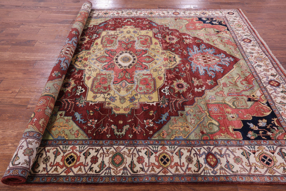 Handmade Persian Fine Serapi Wool Rug 8' 0" X 9' 10" - Q14690