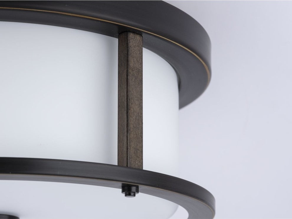 Mast Collection 2-Light 13" Flush Mount, Antique Bronze