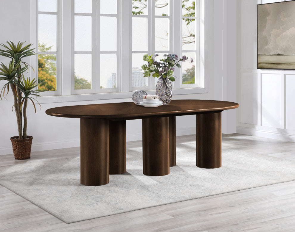 Dolan Rubberwood and Veneer Dining Table, Brown