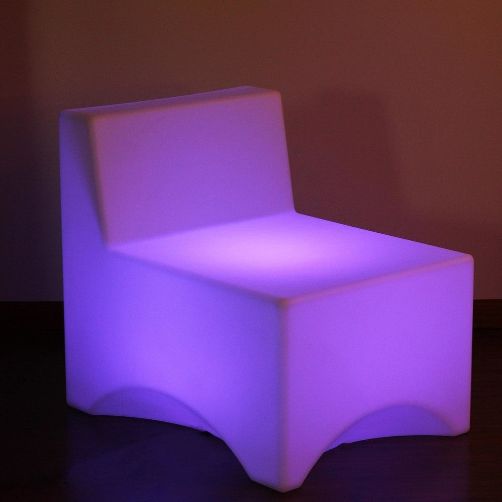 LED Color Changing Patio Lounge Chairs With Remote, Set of 2