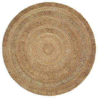 Gray Toned Braided Organic Jute Area Rug, 8' Round