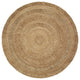 Gray Toned Braided Organic Jute Area Rug, 8' Round