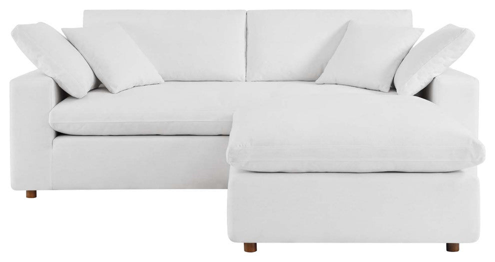 Commix Down Filled Overstuffed Sectional Sofa - Pure White