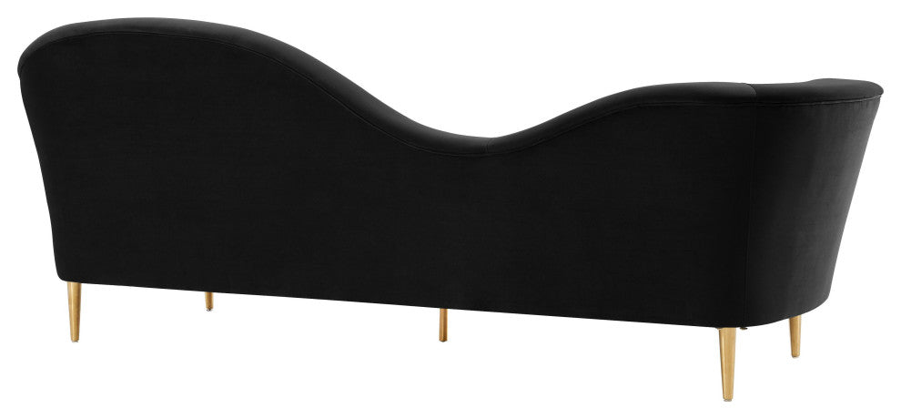 TOV Furniture Plato Black Velvet Sofa
