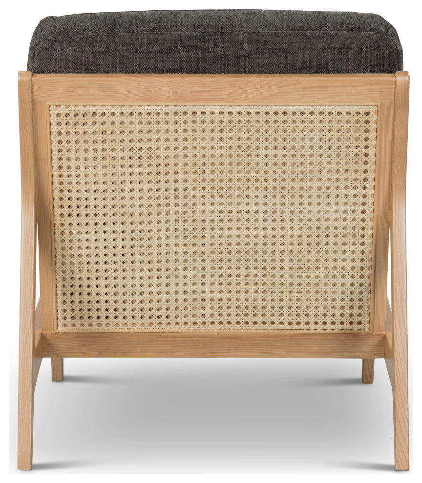 Metro Carmelo Upholstered Accent Chair, Oak/Black Upholstery