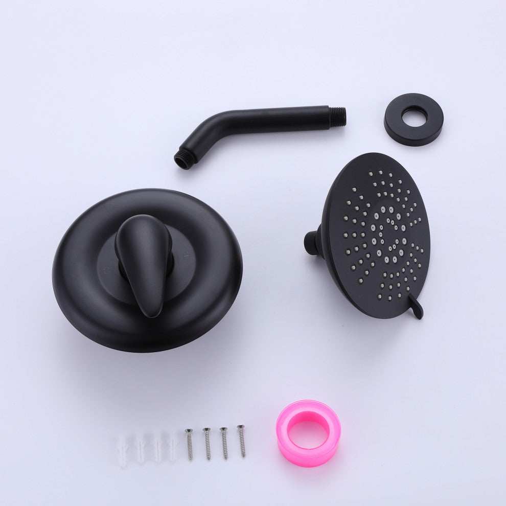 Pressure Balanced 5-Function Shower Faucet with Rough-in Valve, Matte Black