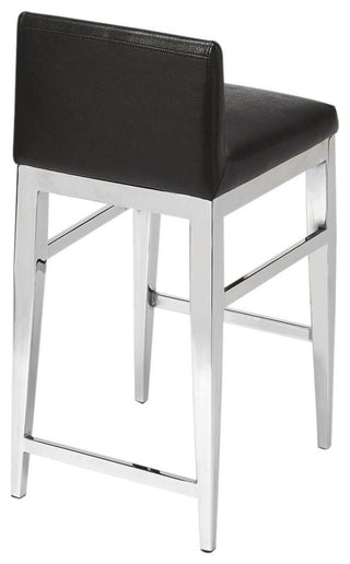 Modern Black Faux Leather Kelsey Counter Stool