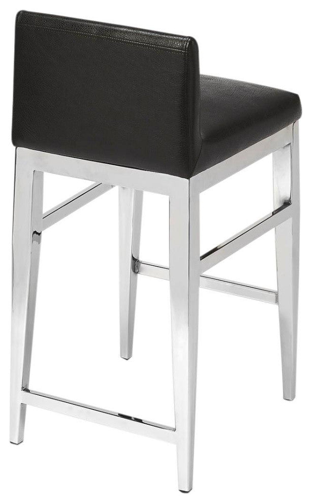 Modern Black Faux Leather Kelsey Counter Stool
