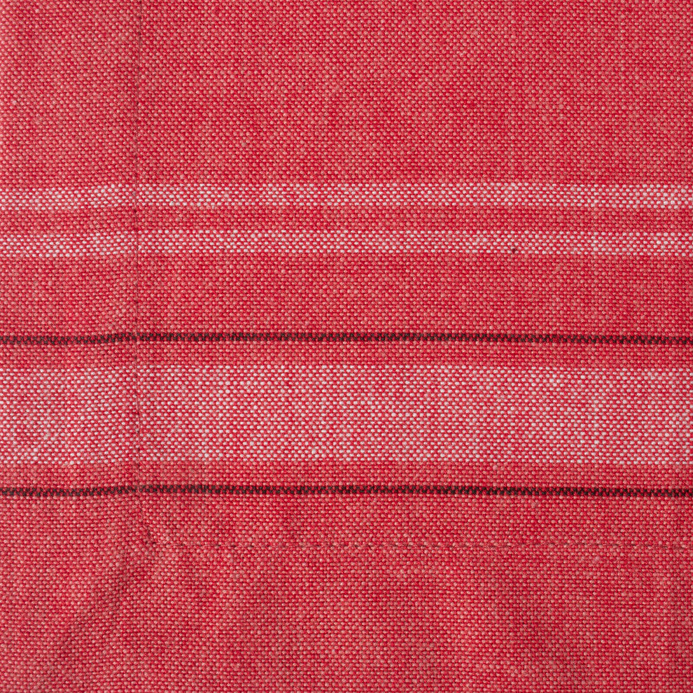 DII Tango Red Chambray French Stripe Placemat, Set of 6