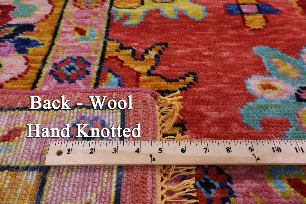 Turkish Oushak Hand Knotted Wool Rug 8' 11" X 11' 8" - Q16086