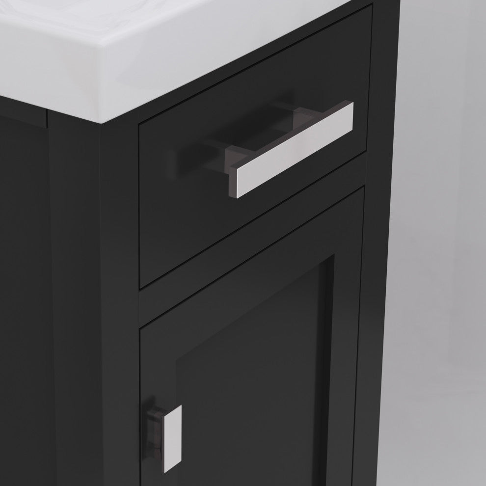 Mia 18 In. Integrated Ceramic Sink Top Vanity in Espresso with Single Faucet