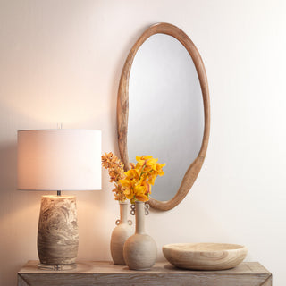 Organic Mango Wood Oval Mirror