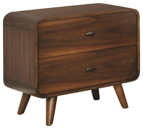 Coaster Furniture Robyn Mid-Century Modern 1 Drawer Nightstand in Dark Walnut