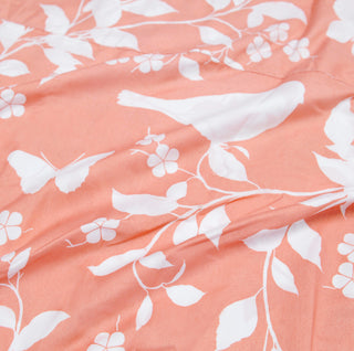 Birdsong 2 Piece Valance Set, Coral, 60"x18"